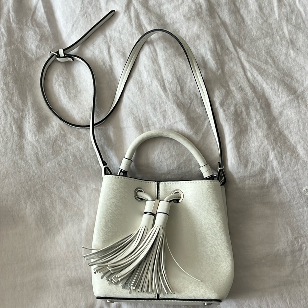 Zara white crossbody satchel bag